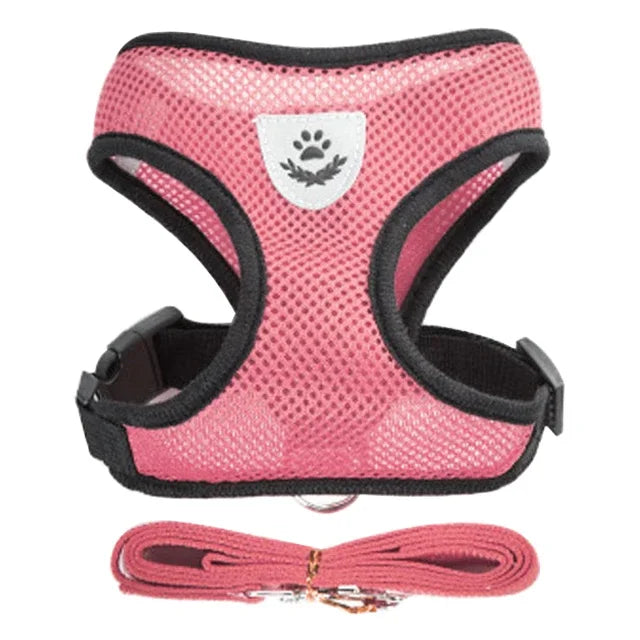 Dog Cat Harness Vest Adjustable Mesh Leash Small Medium Pets
