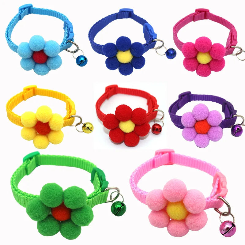 Cute Cat Collar with Bell Bowknot Adjustable Kitten Collar