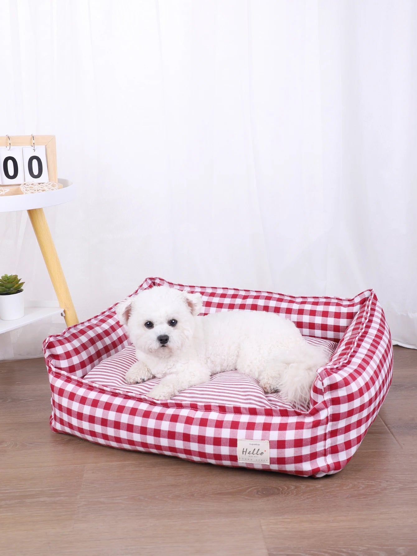 Small Dog Bed Plaid Soft Pet Sofa Cushion Mat