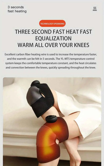 1Pc/2Pcs Heated Knee Massager, 3-in-1 Heated Knee, Elbow, and Shoulder Wrap, Vibrating Knee Heating Pad, 3 Adjustable Vibration and Heating Modes, Heating Pad for Knee, Elbow, Shoulder, and Leg Relaxation (Dual-Use Device)