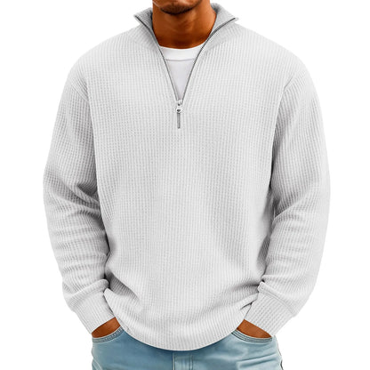 New Sweatshirts For Men Spring Waffle Long-sleeved T-shirt Men&
