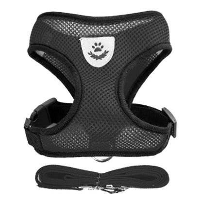 Dog Cat Harness Vest Adjustable Mesh Leash Small Medium Pets