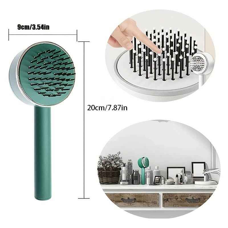 Self Cleaning Hair Brush | One Key Self Cleaning Hair Brush