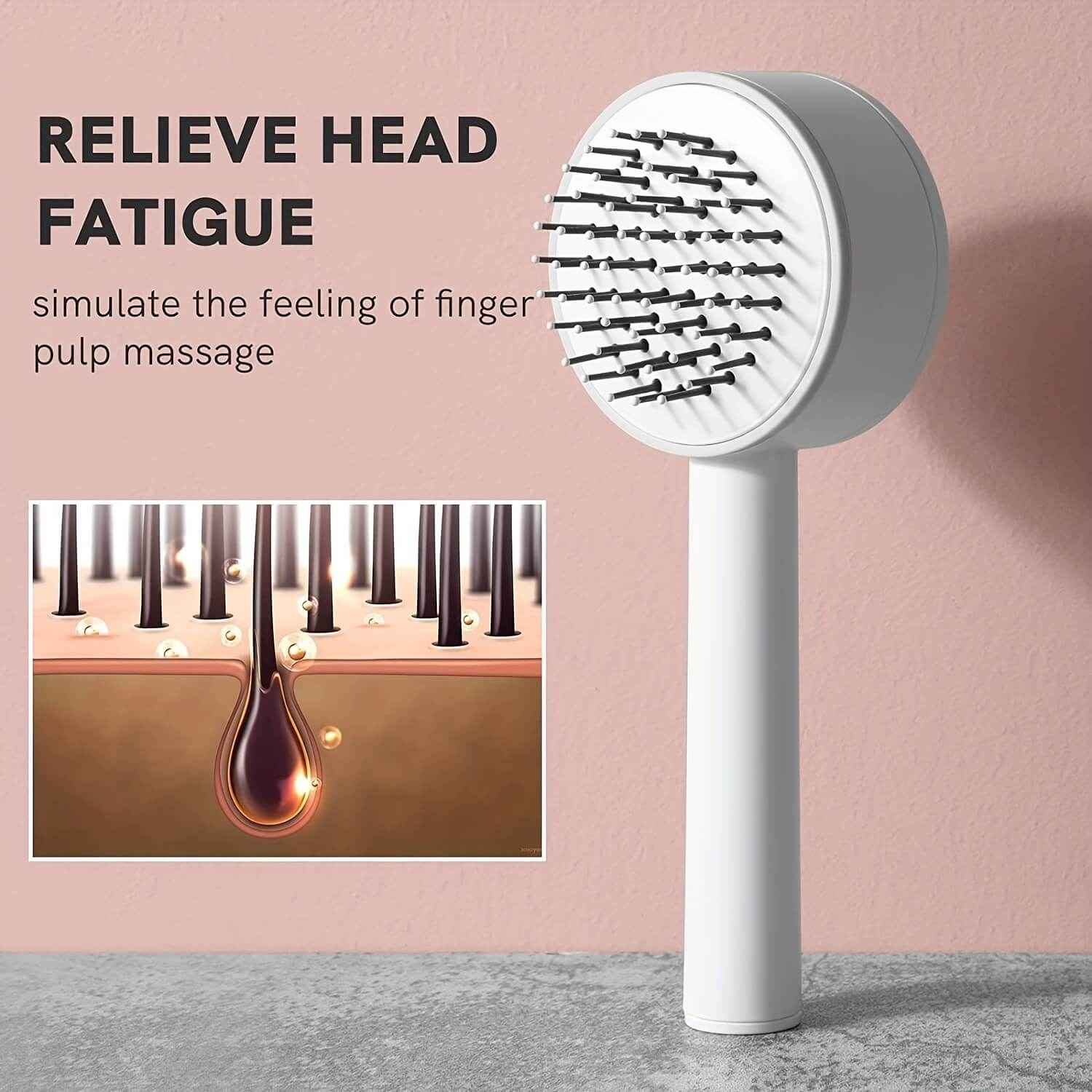 Self Cleaning Hair Brush | One Key Self Cleaning Hair Brush