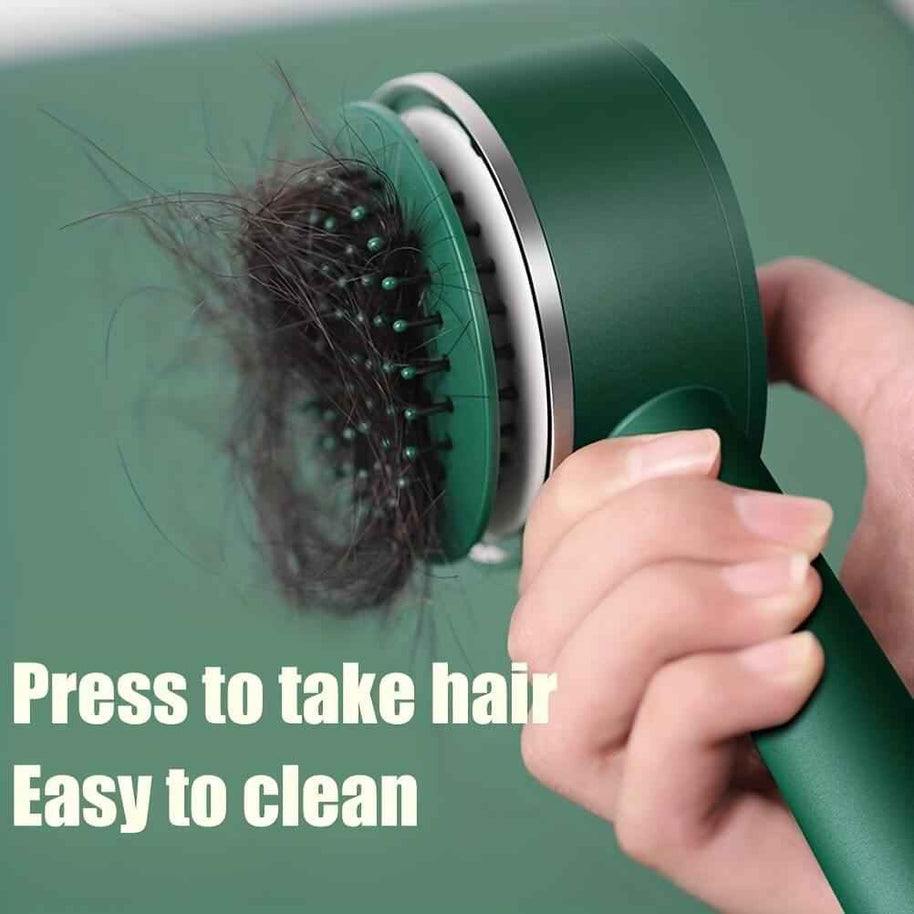 Self Cleaning Hair Brush | One Key Self Cleaning Hair Brush