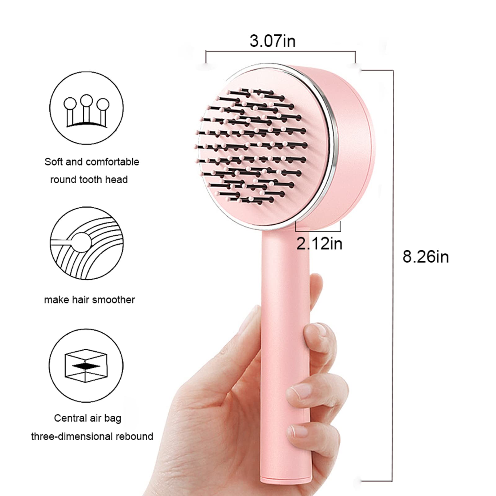 Self Cleaning Hair Brush | One Key Self Cleaning Hair Brush