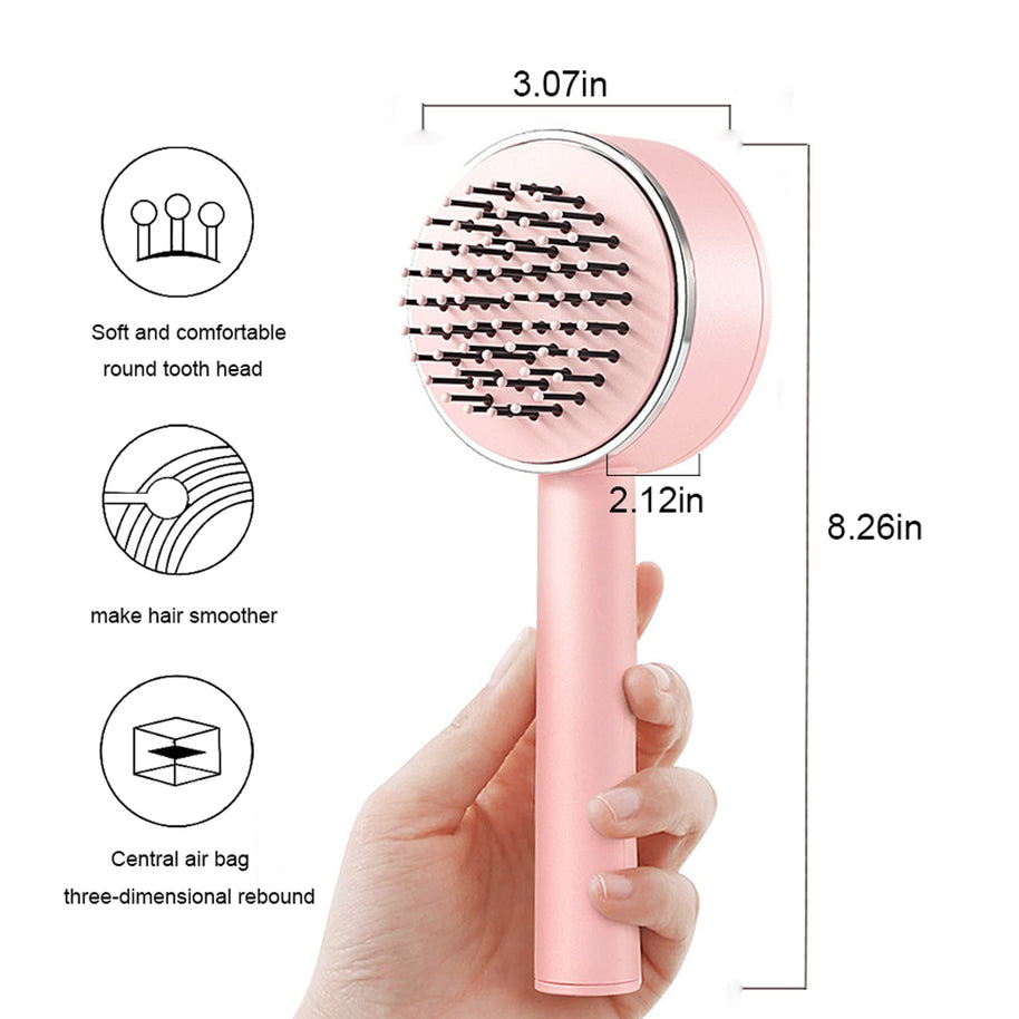 Self Cleaning Hair Brush | One Key Self Cleaning Hair Brush