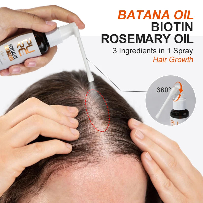 PURC Batana Hair Growth 1-3pcs Set Nourishing Anti Hair Loss Hair Oil &amp; Spray &amp; Mask Treatment Rosemary Oil Biotin Hair Care Set