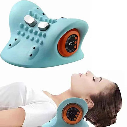EMS electrotherapy heated cervical pillow, wireless ergonomic acupoint massage neck pillow, cervical correction massage pillow