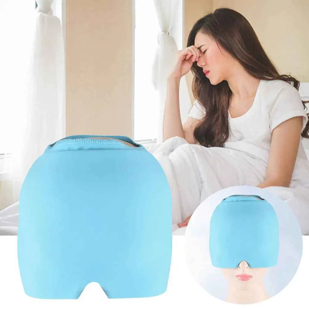 Migraine Relief Hat headache hat Gel Hot Cold Therapy Ice Cap For Relieve Pain Head Wrap Face Mask Head Massage Sleep Eye Mask