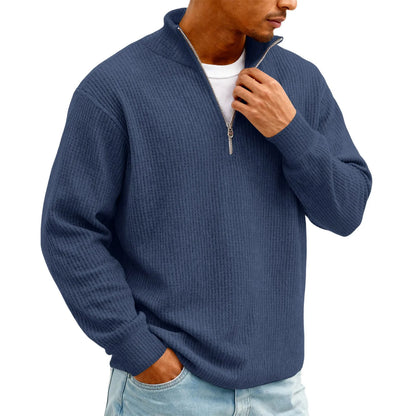 New Sweatshirts For Men Spring Waffle Long-sleeved T-shirt Men&
