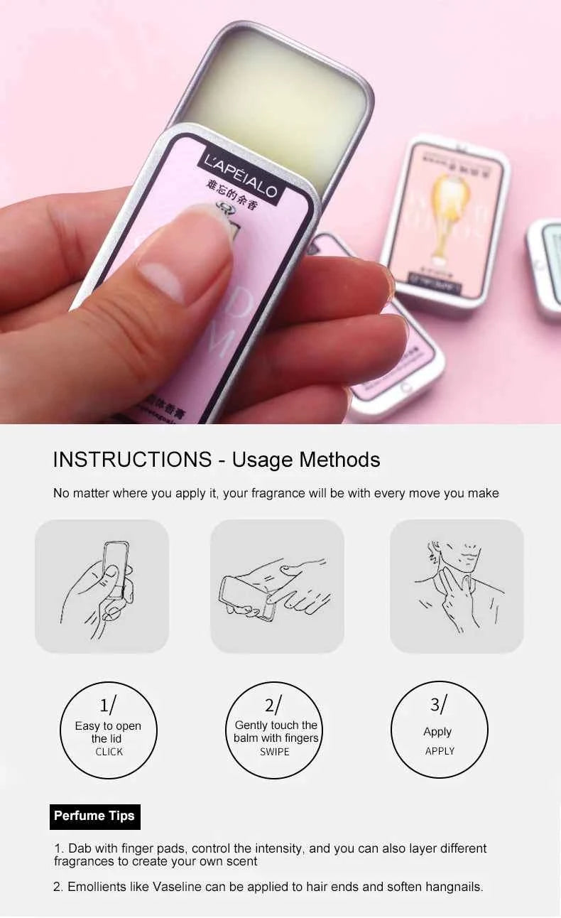 Woman Body Pheromone Perfume Solid Balm Long Lasting Fragranc Light Fragranc Portable Solid Perfume Balm