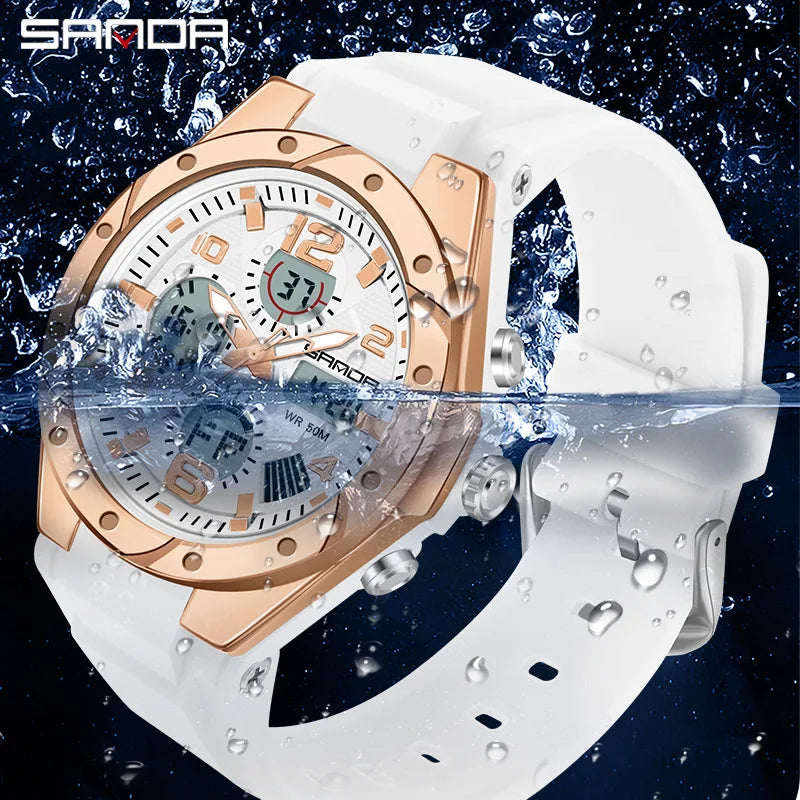 SANDA Waterproof Sports Watch Digital Couple Outdoor