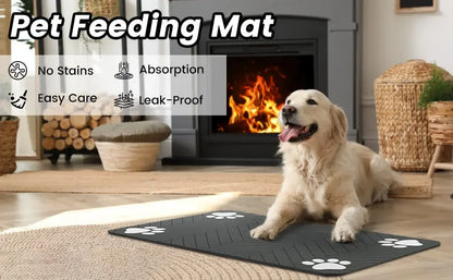 Pet Feeding Mat Waterproof Absorbent Non Slip Dog Cat