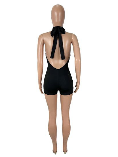 Sexy Jumpsuits For Woman Jumpsuit Rompers Playsuits Bodysuits Hot Girl Style Simple All-match Slim Backless Neck Halter Leace-up