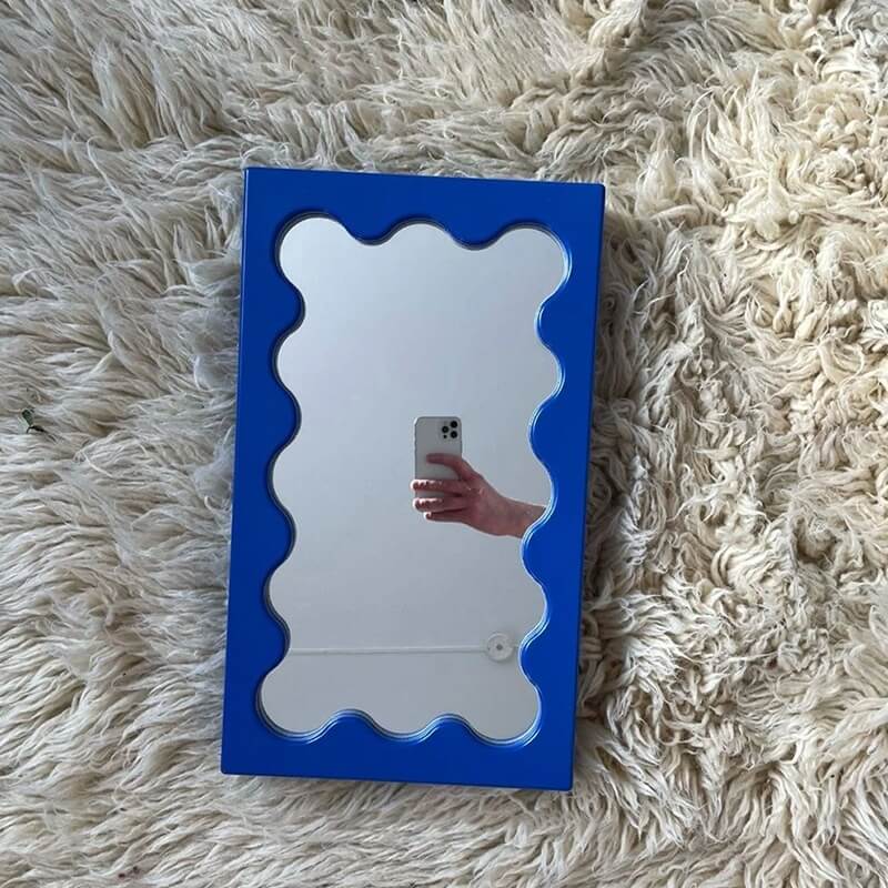 Square Wave Pattern Vanity Mirror | Wall Mirror For Living Room