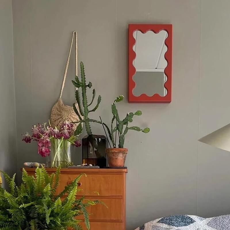 Square Wave Pattern Vanity Mirror | Wall Mirror For Living Room