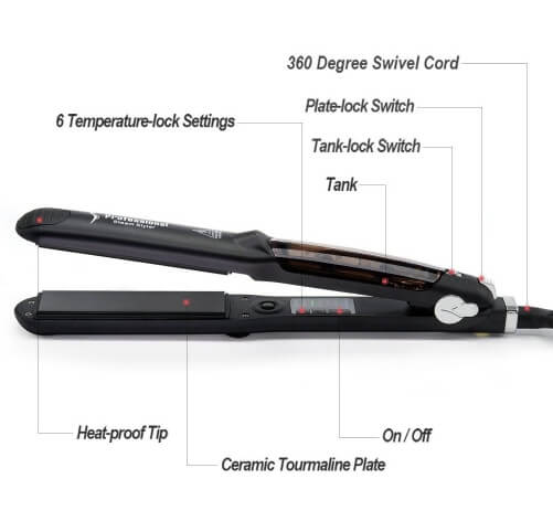 Steam Hair Straightener With Argan Oil | Professional Steam Flat Iron