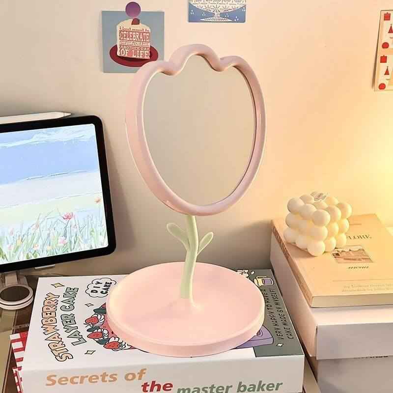 Tulip Desktop Vanity Mirror For Dorm Room | Student Desktop Mirror