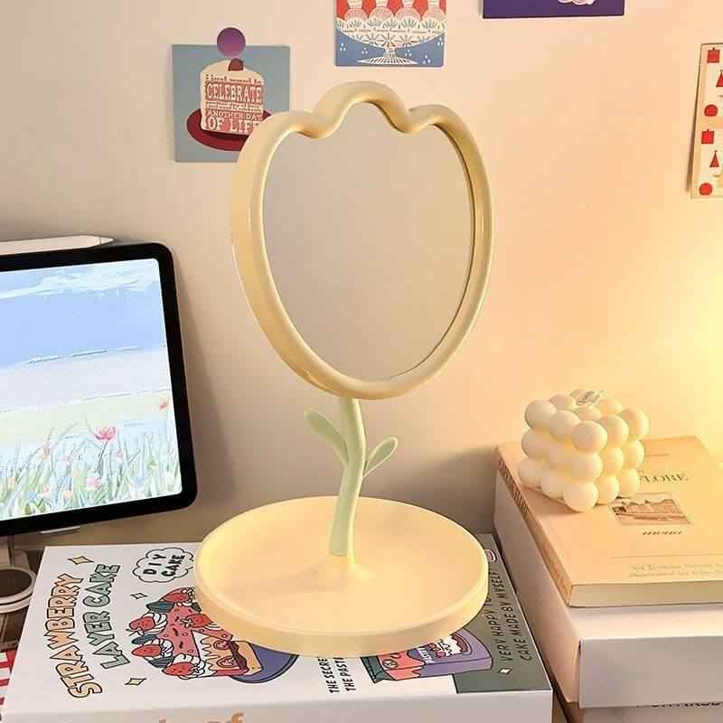 Tulip Desktop Vanity Mirror For Dorm Room | Student Desktop Mirror