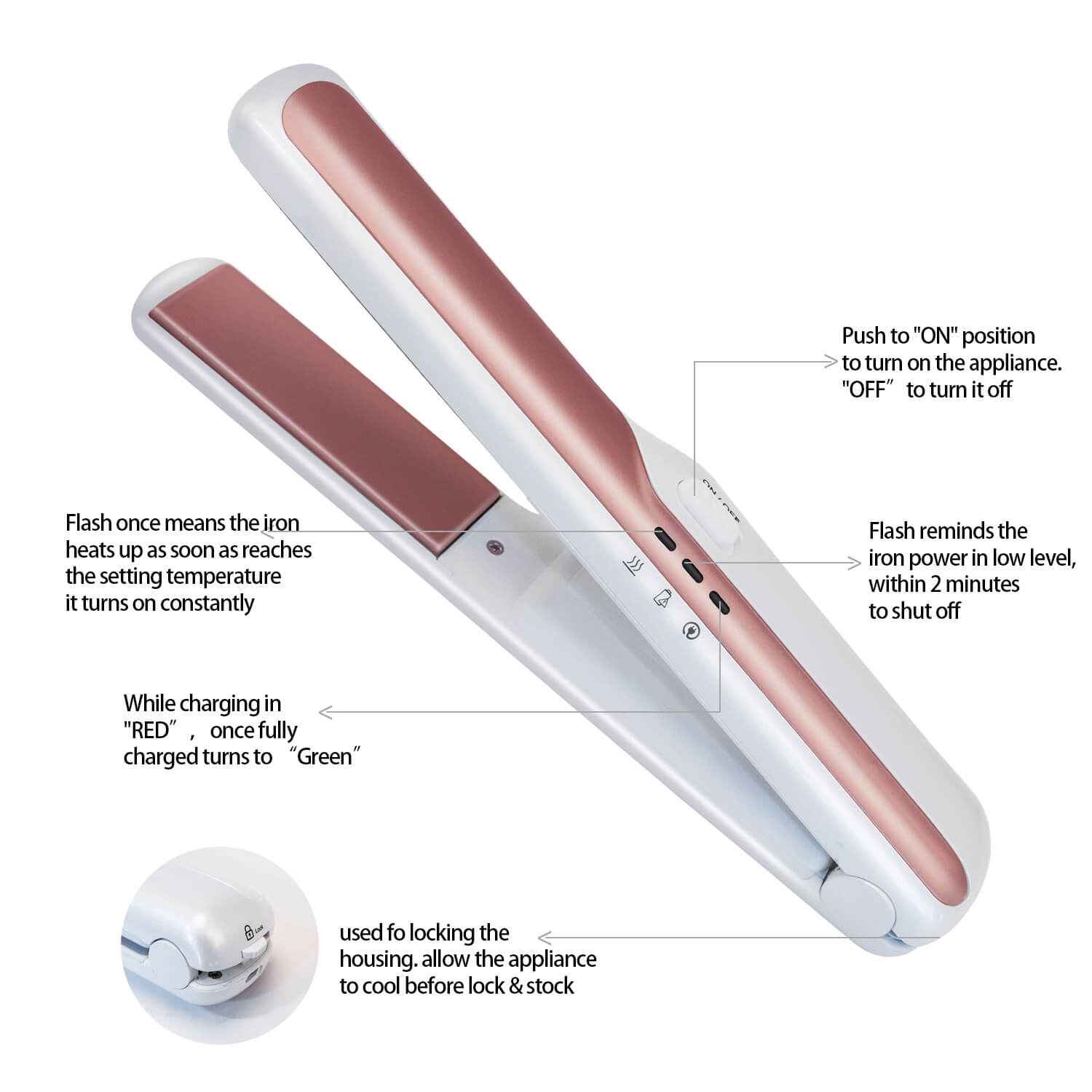 USB Rechargeable Hair Straightener | Wireless Hair Straightener