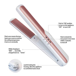 USB Rechargeable Hair Straightener | Wireless Hair Straightener