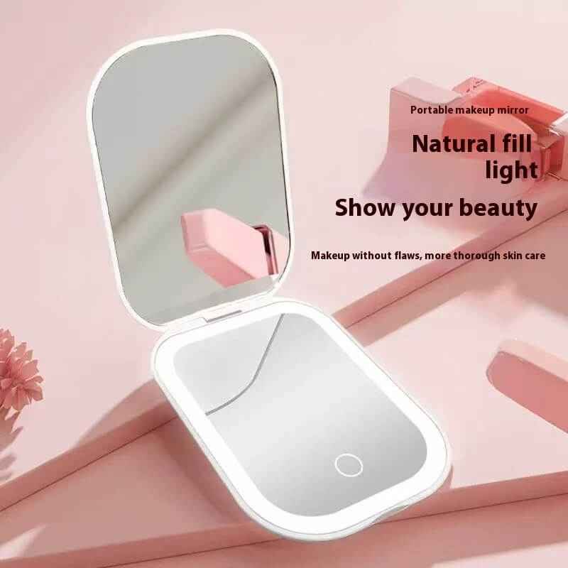 Ultra Thin Foldable Makeup Mirror With Lights | Three Color Lighting