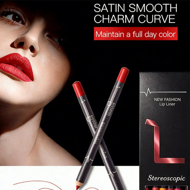 Vegan Soft Pencils Longwear Lip Liners | 12 Color Lip Liner Pencil Set