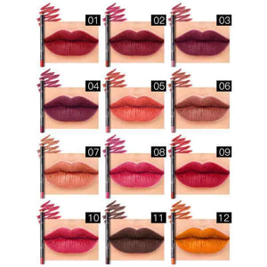 Vegan Soft Pencils Longwear Lip Liners | 12 Color Lip Liner Pencil Set