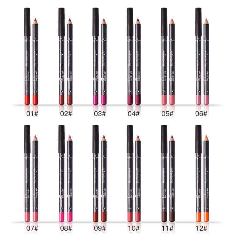 Vegan Soft Pencils Longwear Lip Liners | 12 Color Lip Liner Pencil Set 