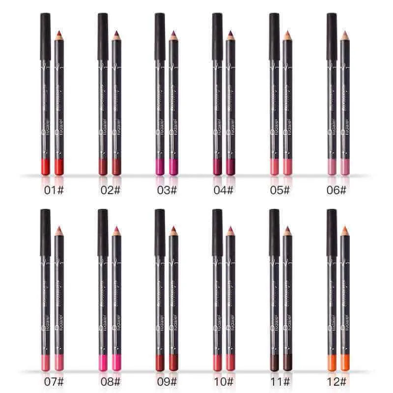Vegan Soft Pencils Longwear Lip Liners | 12 Color Lip Liner Pencil Set