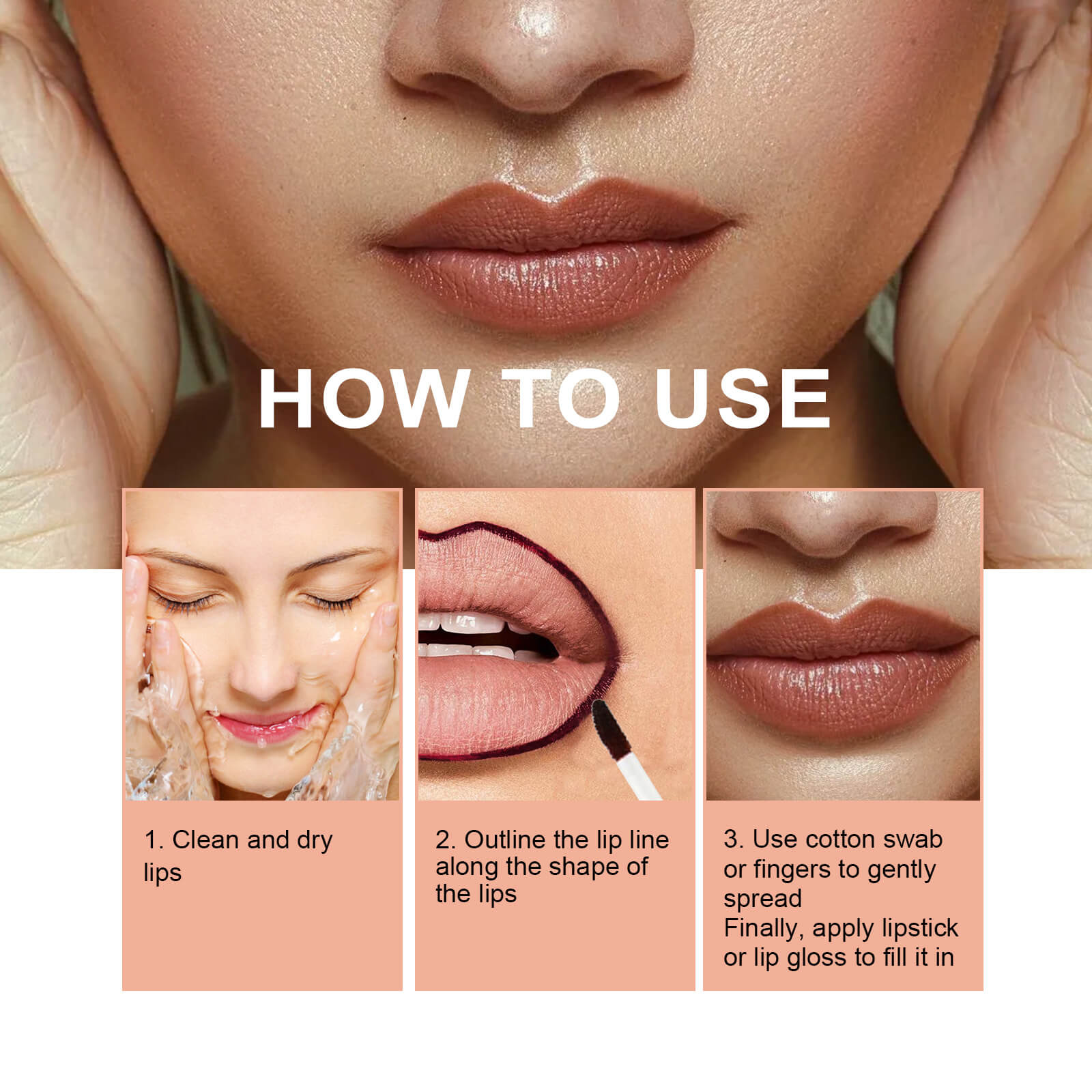 Waterproof Dark Brown Lip Liner Pen | Long Lasting Brown Lip Liner
