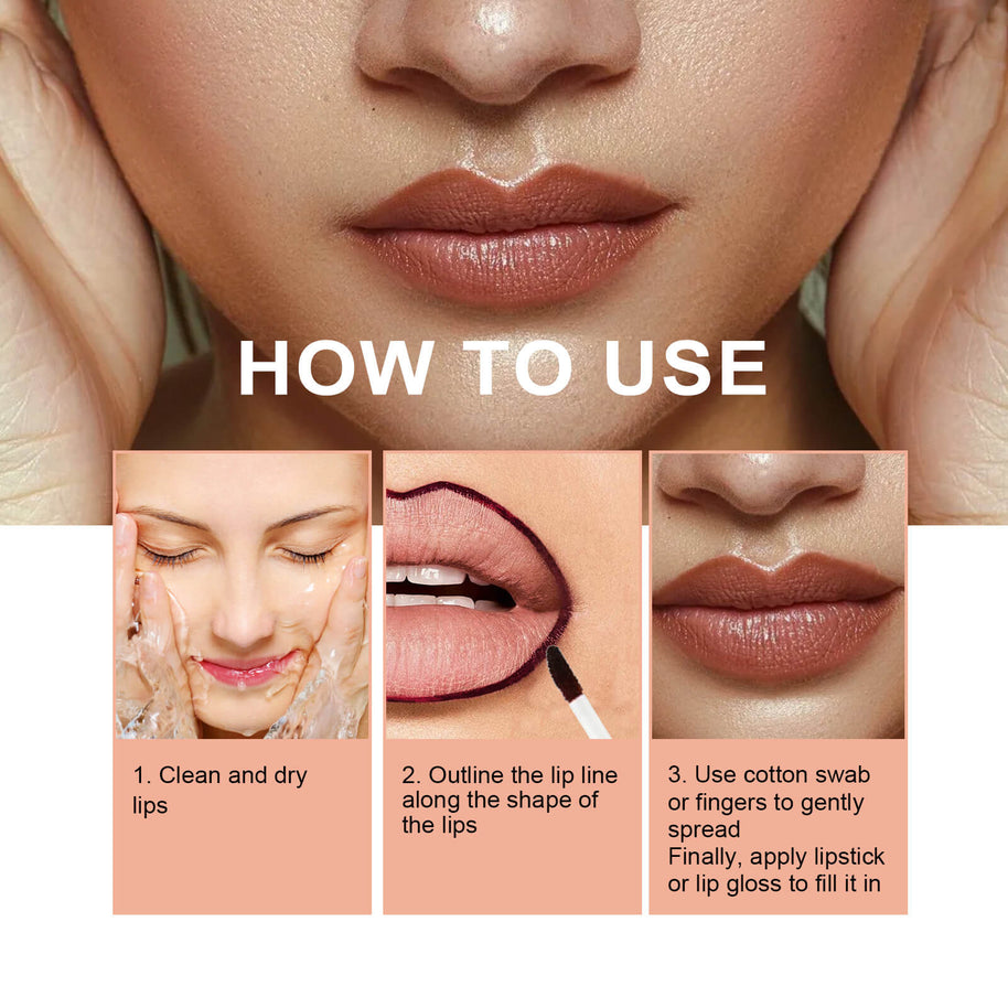 Waterproof Dark Brown Lip Liner Pen | Long Lasting Brown Lip Liner
