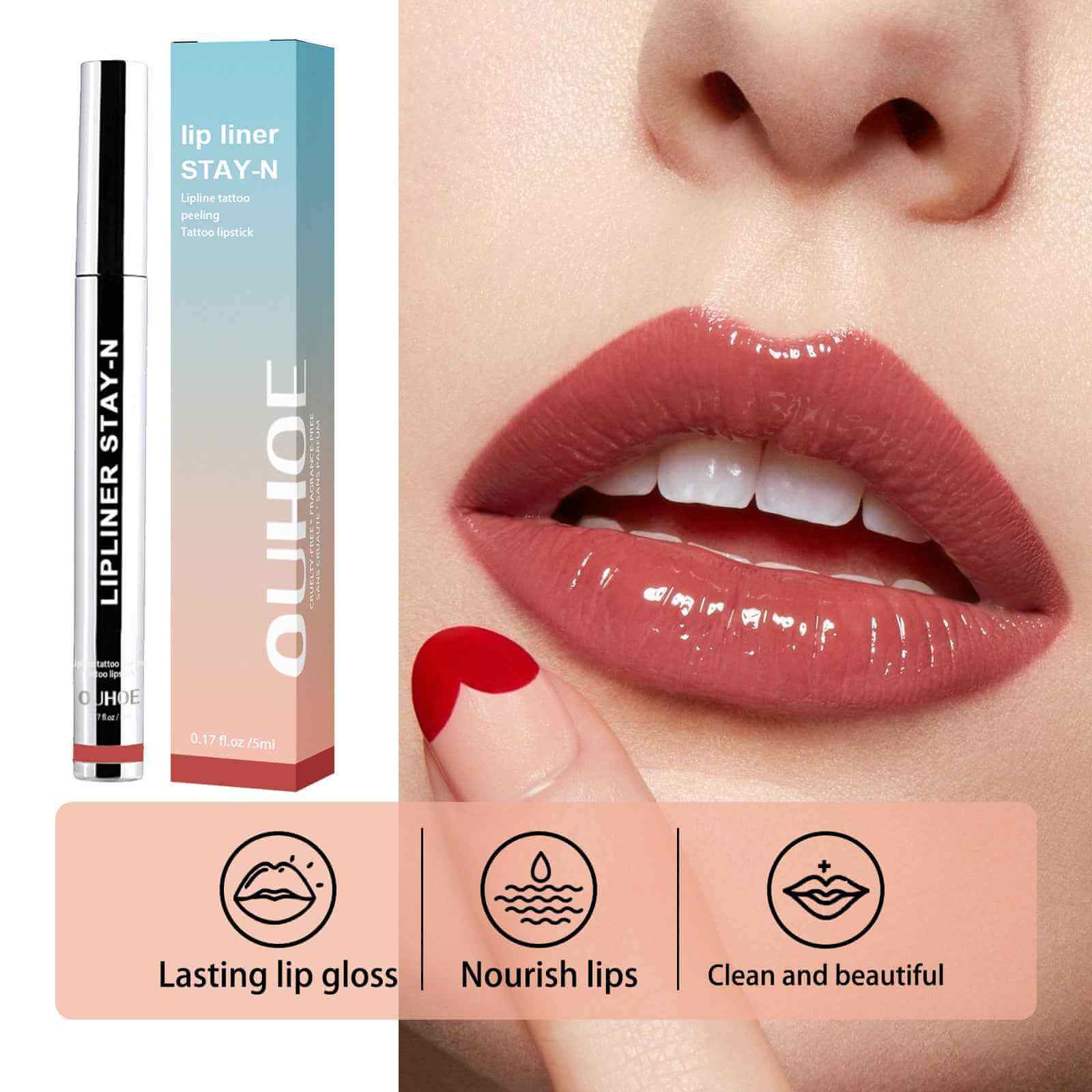 Waterproof Dark Brown Lip Liner Pen | Long Lasting Brown Lip Liner