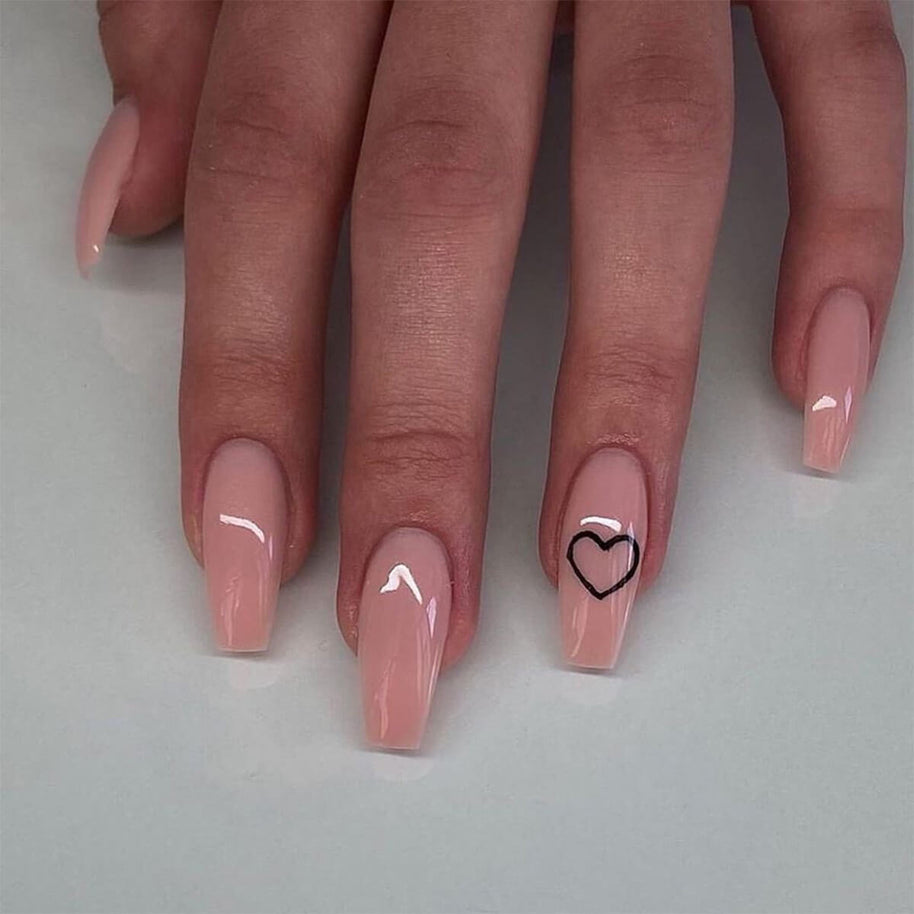 Waterproof Detachable Nails | Nude Short Ballet Love Wearing Nail