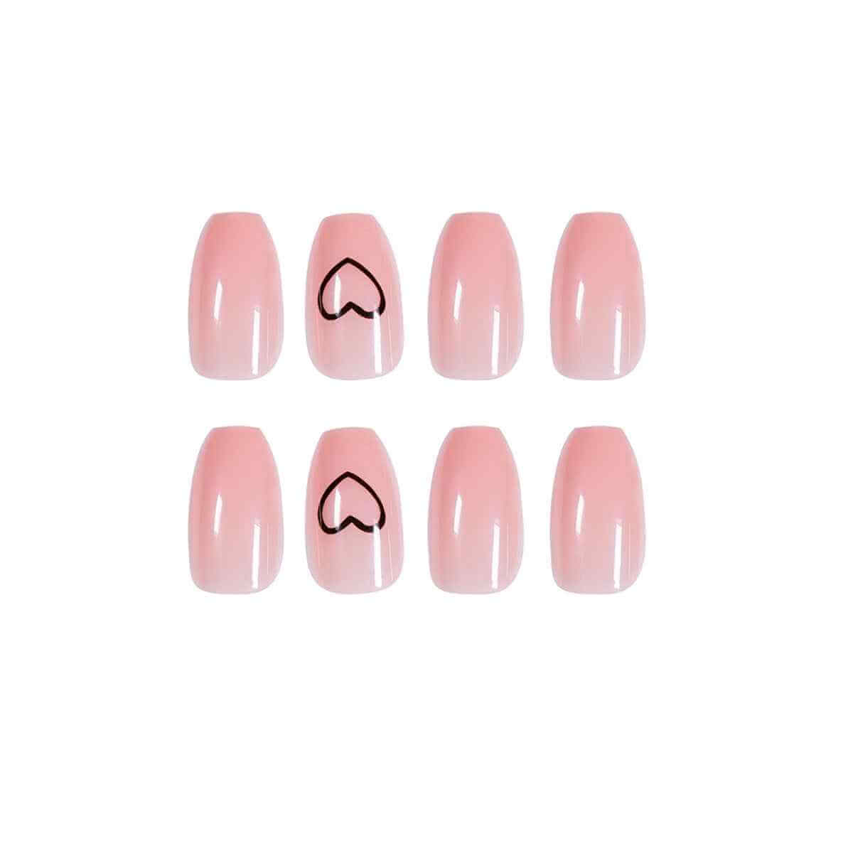 Waterproof Detachable Nails | Nude Short Ballet Love Wearing Nail