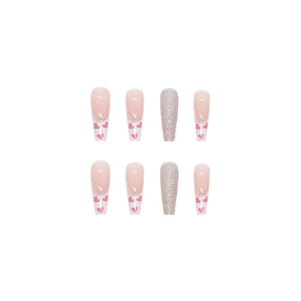 
Wearable Finished Beauty Love Fake Nails | Natural Looking Fake Nails
