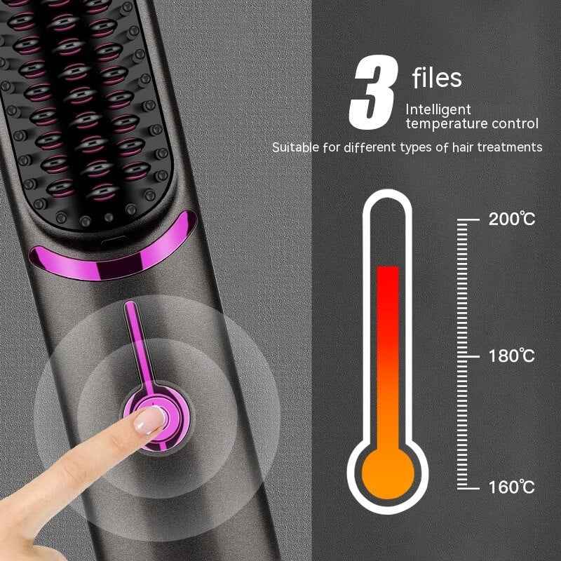 Wireless Hair Straightening Comb | USB Rechargeable Hair Comb