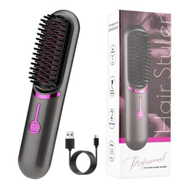Wireless Hair Straightening Comb | USB Rechargeable Hair Comb