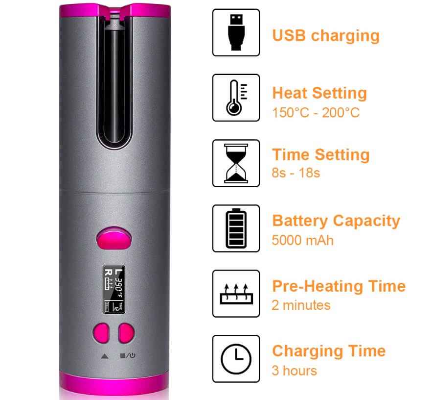 Wireless Multifunctional Curling Iron | USB Rechargeable Curling Iron