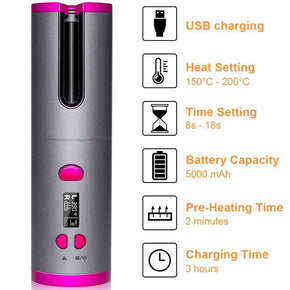 Wireless Multifunctional Curling Iron | USB Rechargeable Curling Iron
