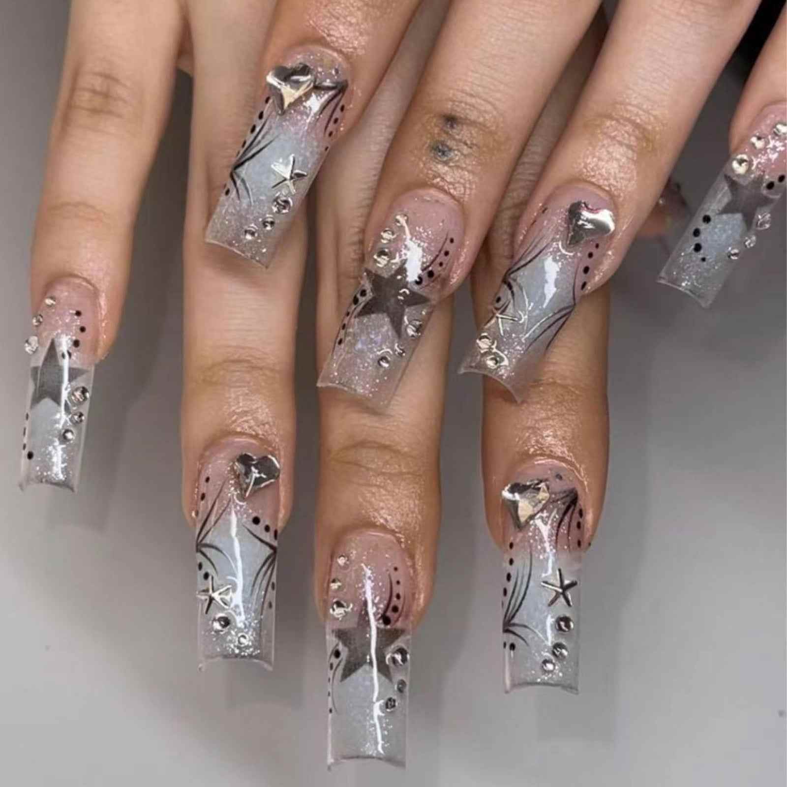 Women's Rhinestone Patch Nails | Easy Apply Rhinestone Nails